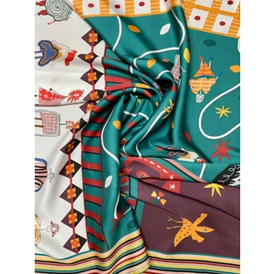 Scarf Brown/green City Fular 70*70