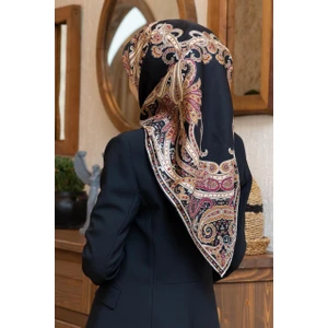 Twill Ipek Eşarp Siyah, Bordo 60777-2