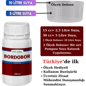 SıvıGübre Bordobor 250 ml Organik (Bordobulamacı) Bakır İçerikli Bitki Besini(Bitki üzerinde istenmeyen kalıntı mavi rengi bırakmaz.)