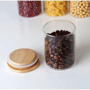 Bambu Vakum Kapaklı Cam Baharatlık