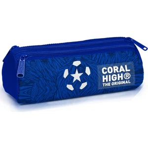 Coral High Lacivert Saks Futbol Desenli Üç Bölmeli Kalem Çantası 11197