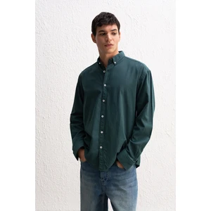 Oversize Dökümlü Hafif Keten Gömlek