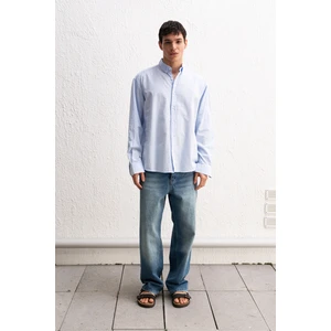 Oversize Dökümlü Hafif Keten Gömlek