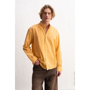 Oversize Dökümlü Hafif Keten Gömlek