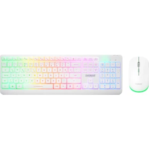 KM-1500 Beyaz Kablosuz Rainbow Aydınlatmalı Q Multimedia Klavye ve Mouse Seti