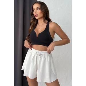 Lesa Wear Yüksel Bel Bol Kesim Etek Görünüm Taytlı Spor Şort