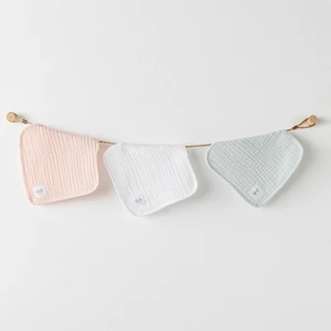 Kız Bebek Ağiz Mendili 3 Parça Washcloths 20X20