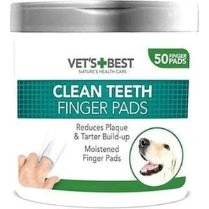 Vet's Best Plak ve Tartar Oluşumunu Engelleyen Köpek Diş Temizleme Parmak Pedi 50 Adet