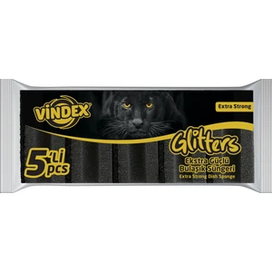 Glitters Ekstra Güçlü Siyah Sünger 5'li