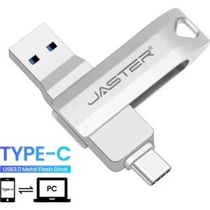 Jaster 64Gb. Type-C ve Usb 3.0 Hızlı Usb Flash Bellek Otg Çift Girişli Metal Sağlam ve Orjinal