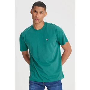 Bisiklet Yaka T-Shirt Yeşil Erkek Kısa Kol T-Shirt