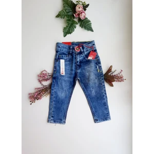 Erkek Çocuk Kot Pantolon Jeans Mavi 1-4 Yaş