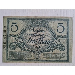 Edi Antik 1918 Alman 5 Mark Banknot Temiz. Orijinal
