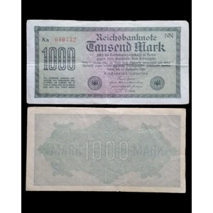Edi Antik 1000 Mark 1923 Ka Serisi Eski Koleksiyon Yabancı Kağıt Para. Eski Para.