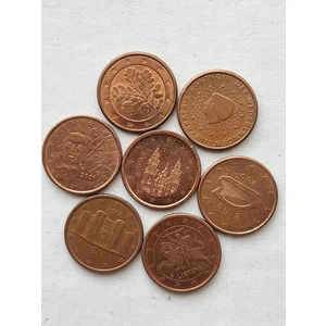 Edi Antik 7 Adet Farklı Tarihler Eurocent Nadir. 2000 2017 Tarihleri Arası Farklı Ülkelere