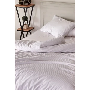 Sheri Home Tekstil Lüks Otel Nevresim Takımı 83 Tel Çift Kişilik Çizgili Saten 2 Adet Yastık Kılıflı