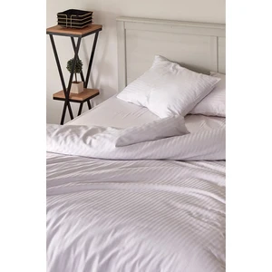 Sheri Home Tekstil Lüks Otel Nevresim Takımı 83 Tel Çift Kişilik Çizgili Saten 2 Adet Yastık Kılıflı