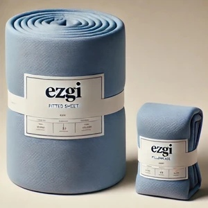 140'LIK Yataklar Için 140 x 200 Mavi Ranforce Lastikli Çarşaf ve Yastık Kılıfı