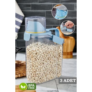 3'lü Sızdırmaz Kapak Sıvı Toz Deterjan Saklama Kabı Düzenleyici Çok Amaçlı Saklama Kutusu 1,8 Lt