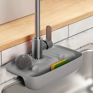 Hazneli Elastik Musluk Matı Su Tutucu Düzenleyici Kaydırmaz Taban Organizer Mutfak Banyo