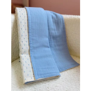 Minas Dream Minasdream Mavi 4 Katlı 70x90 cm %100 Pamuklu Çift Yön Kullanımlı Müslin Bebek Battaniyesi
