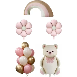 Baby Shower Retro Papatya Temalı Kız Bebek Kutlama Seti