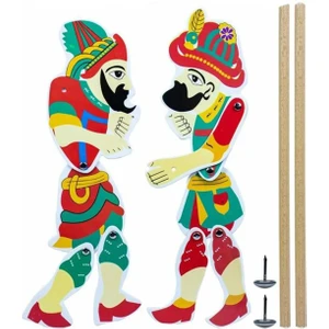 Gölge Oyun Seti, Hacivat ve Karagöz, 26 Cm, Karagöz Hacıvat Kukla Oyunu, 1 Paket Oyun Seti
