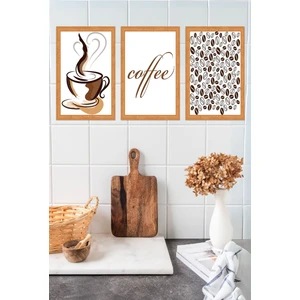 Çerçeve Görünümlü 3 Parça Coffee Tablo Seti