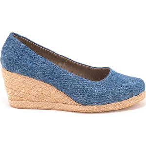 Star Tombis Gerçek Elişi Kot Espadril Dolgu Topuk Handmade