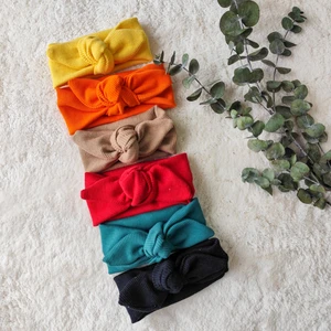 6'lı Kombin El Yapımı Ribana Kız Bebek Tavşan Kulak Bandana