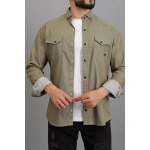 Erkek Mint Slim Fit Dar Kalıp Pamuklu Kot Gömlek