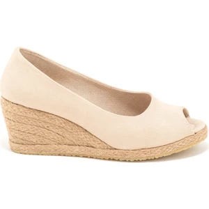 Star Tombis Elişi Burnu Açık Dolgu Topuk Keten Hasır Ayakkabı Handmade