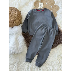 Babymoon Kids Erkek Çocuk 2'li Günlük Beli Lastikli Fitilli Eşofman Takım