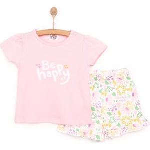 Hellobaby Basic Kız Be Happy Baskılı Tshirt-Şort Kız Bebek