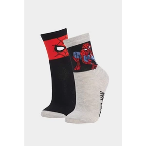 Erkek Çocuk Marvel Spiderman 2'li Pamuklu Uzun Çorap E5168A8NS
