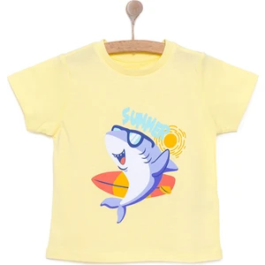 Basic Erkek Yaz Köpek Balığı Baskılı T-Shirt Erkek Bebek
