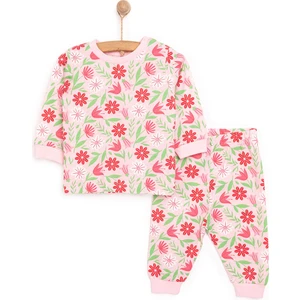 Hellobaby Kız Çiçek Desenli Uzun Kol Pijama Takımı