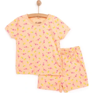 Hellobaby Kısa Kol Filamingo Desenli Bisiklet Yaka Pijama Takımı