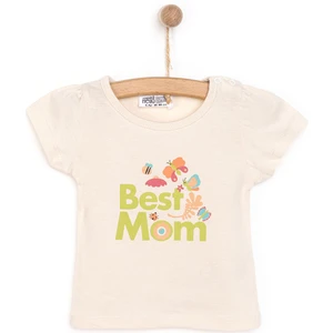 Hellobaby Basic Best Mom Baskılı Tshirt Kız Bebek