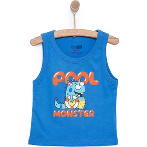 Basic Erkek Yüzücü Canavar Baskılı Atlet Tshirt Erkek Bebek