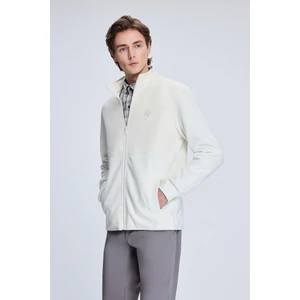 Beyaz Regular Fit Hakim Yaka Baharlık Mont
