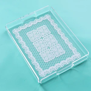 Queen Bee İstanbul Dantel Desenli Pleksi Tepsi 40CM x 30CM