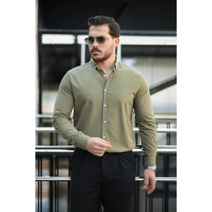 York Keten Erkek Gömlek - Haki