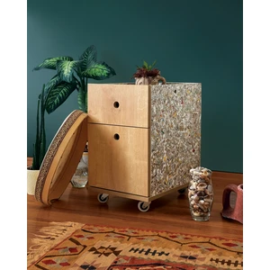 Byda Mobilya Zeyy-Modüler 2 Çekmeceli Tekerlekli Keson - Geri Dönüşüm Kompozit Panel (Rcp)