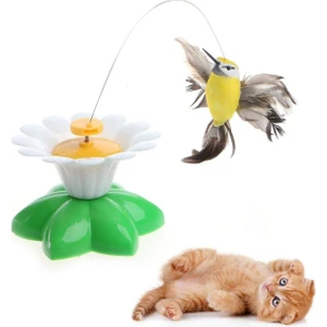 Hareketli Kedi Oyuncağı Dönen Kuş Başlıklı ( Pille Çalışır)
