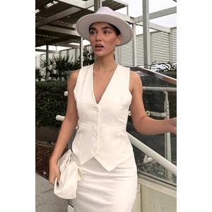 Beyaz Kadın Yelek MG2332