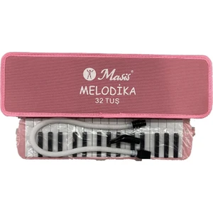 32 Tuş Lüks Çantalı Melodika Pastel Renk Pembe