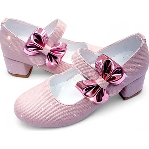 Ortopedik Topuklu Abiye Kız Çocuk Ayakkabı Shining Series Abiayk2401 Simli Pembe 36
