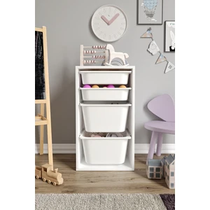 Baby Darling  Mdf - Small Mono 4 Sepetli Oyuncak Dolabı