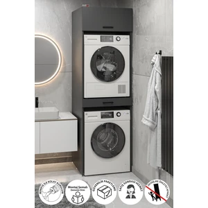 Çamaşır Makinesi Dolabı Kurutma Makinesi Dolabı Banyo Dolabı Irmak Antrasit